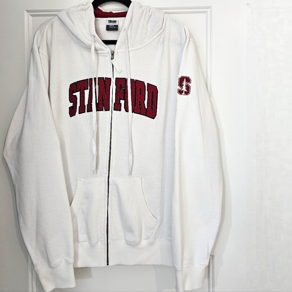 Stadium White & Red Stanford Zip-Up Hoodie Sz XXL